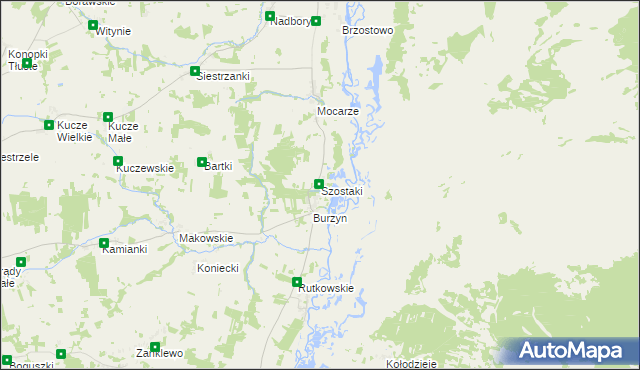 mapa Szostaki gmina Jedwabne, Szostaki gmina Jedwabne na mapie Targeo