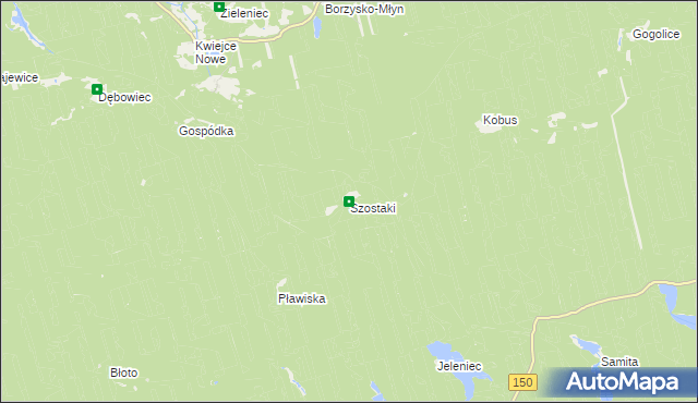 mapa Szostaki gmina Wronki, Szostaki gmina Wronki na mapie Targeo