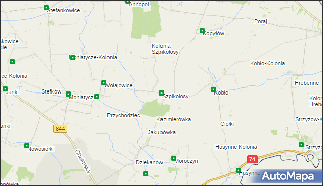 mapa Szpikołosy, Szpikołosy na mapie Targeo