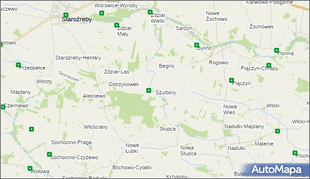 mapa Szulbory, Szulbory na mapie Targeo