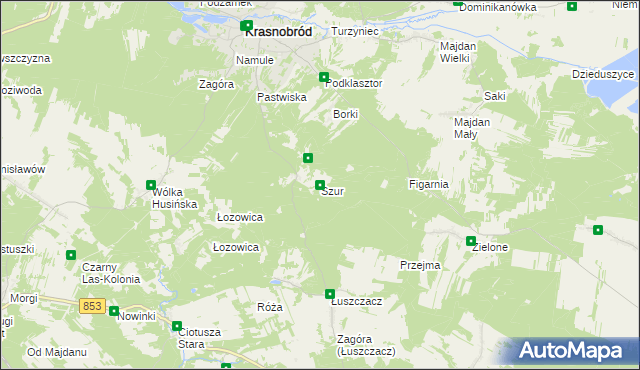 mapa Szur, Szur na mapie Targeo