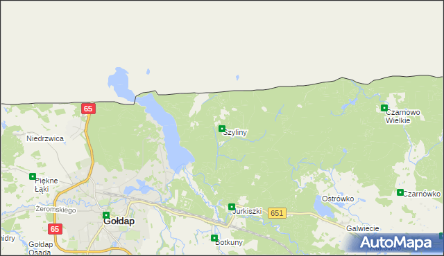 mapa Szyliny, Szyliny na mapie Targeo