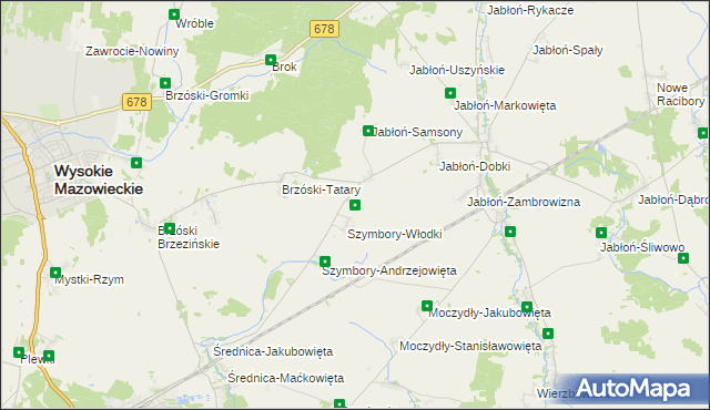 mapa Szymbory-Jakubowięta, Szymbory-Jakubowięta na mapie Targeo