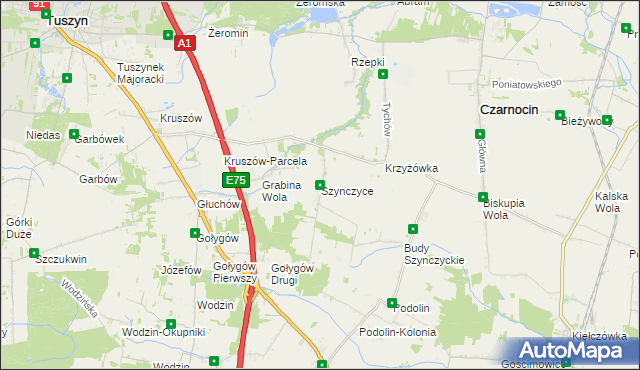 mapa Szynczyce, Szynczyce na mapie Targeo