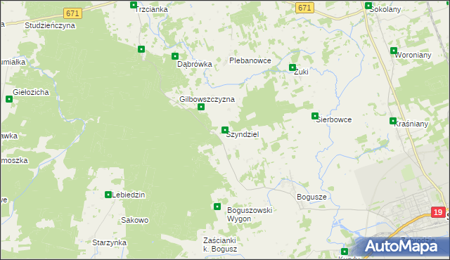 mapa Szyndziel, Szyndziel na mapie Targeo