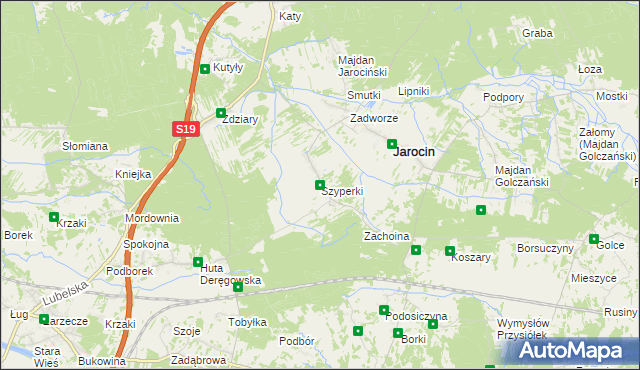 mapa Szyperki, Szyperki na mapie Targeo