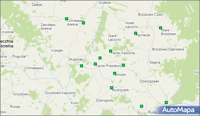 mapa Tańsk-Chorąże, Tańsk-Chorąże na mapie Targeo