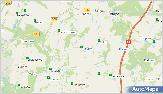 mapa Tąpadły, Tąpadły na mapie Targeo