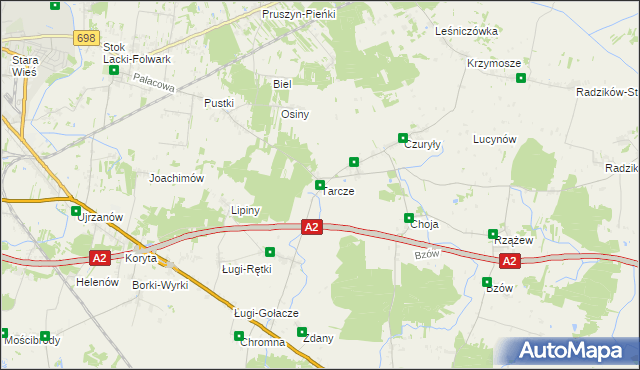 mapa Tarcze, Tarcze na mapie Targeo