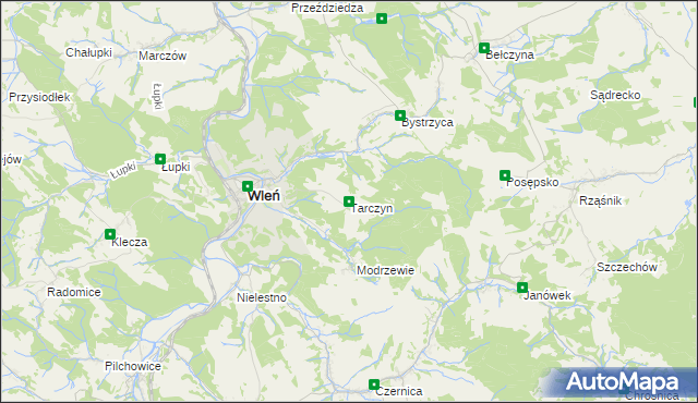 mapa Tarczyn gmina Wleń, Tarczyn gmina Wleń na mapie Targeo