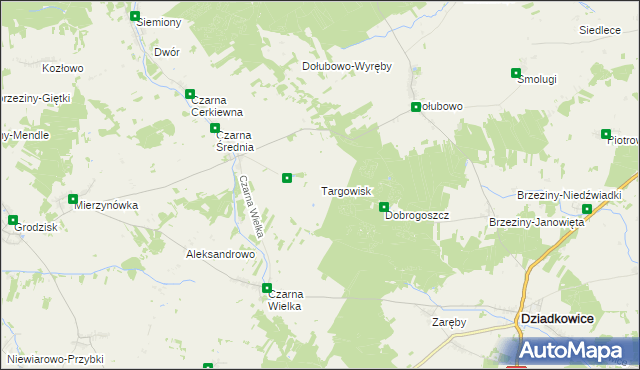 mapa Targowisk, Targowisk na mapie Targeo