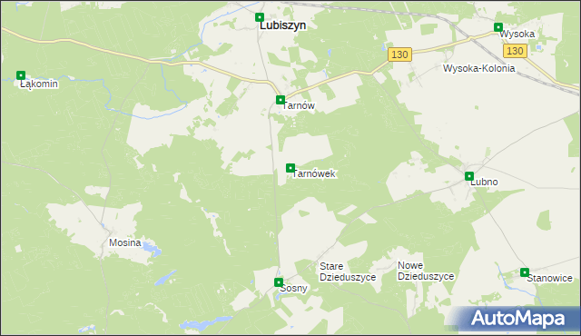 mapa Tarnówek gmina Witnica, Tarnówek gmina Witnica na mapie Targeo