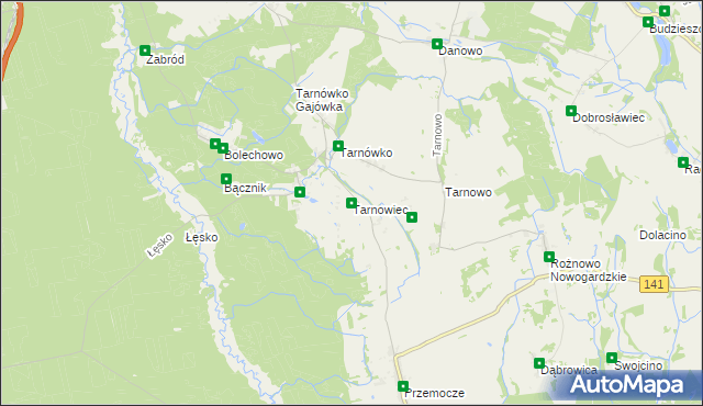 mapa Tarnowiec gmina Goleniów, Tarnowiec gmina Goleniów na mapie Targeo