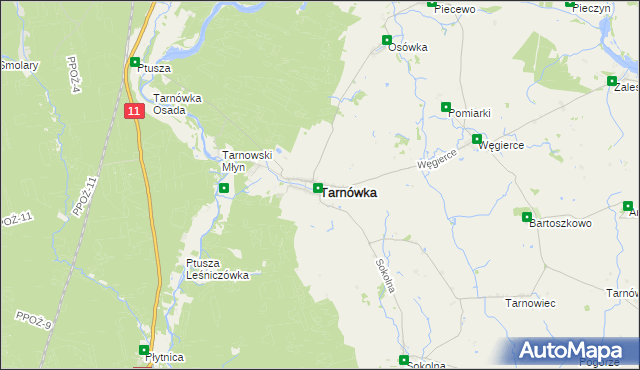 mapa Tarnówka powiat złotowski, Tarnówka powiat złotowski na mapie Targeo