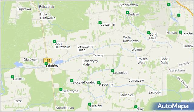 mapa Tążewy, Tążewy na mapie Targeo