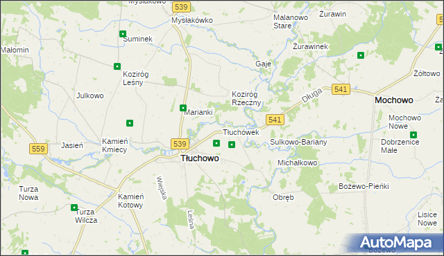 mapa Tłuchówek, Tłuchówek na mapie Targeo