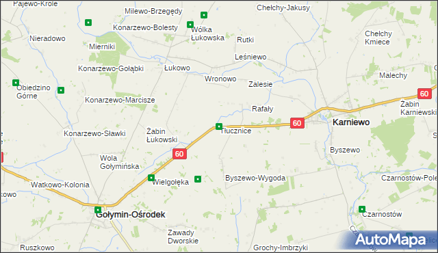 mapa Tłucznice, Tłucznice na mapie Targeo