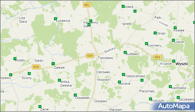 mapa Topczewo, Topczewo na mapie Targeo