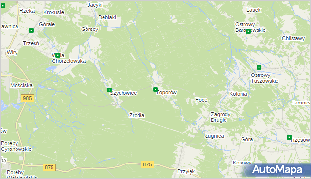 mapa Toporów gmina Cmolas, Toporów gmina Cmolas na mapie Targeo