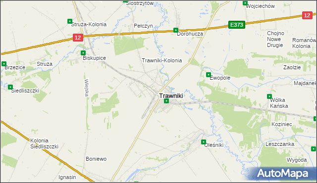 mapa Trawniki powiat świdnicki, Trawniki powiat świdnicki na mapie Targeo