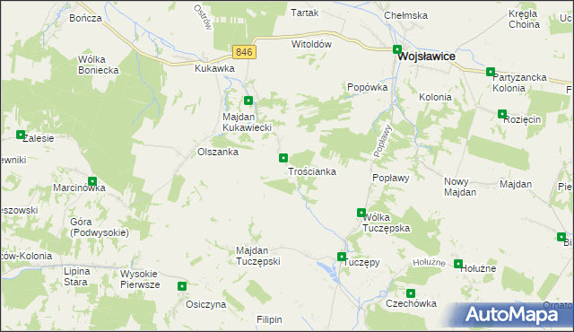 mapa Trościanka, Trościanka na mapie Targeo