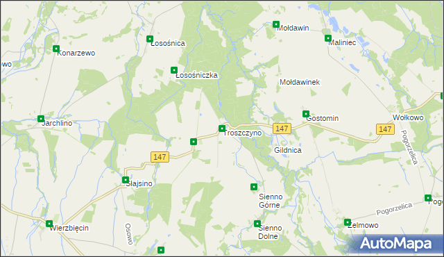 mapa Troszczyno, Troszczyno na mapie Targeo
