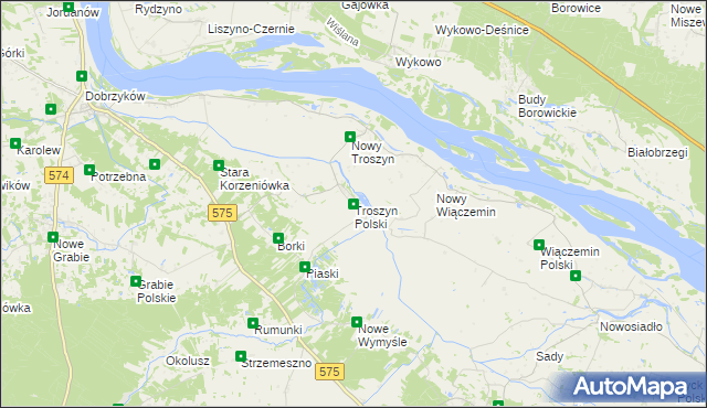 mapa Troszyn Polski, Troszyn Polski na mapie Targeo