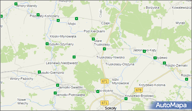 mapa Truskolasy-Niwisko, Truskolasy-Niwisko na mapie Targeo