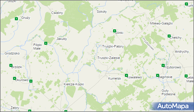 mapa Truszki-Zalesie, Truszki-Zalesie na mapie Targeo