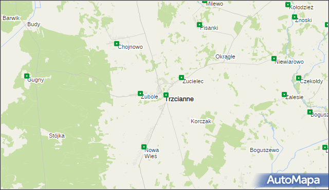 mapa Trzcianne, Trzcianne na mapie Targeo