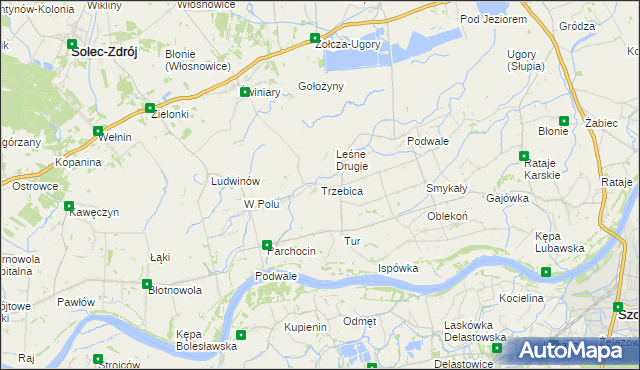 mapa Trzebica, Trzebica na mapie Targeo