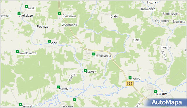 mapa Trześcianka, Trześcianka na mapie Targeo