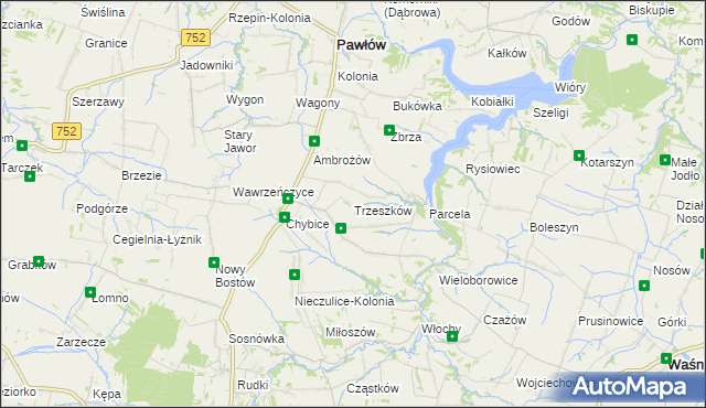 mapa Trzeszków, Trzeszków na mapie Targeo