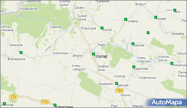 mapa Trzyciąż, Trzyciąż na mapie Targeo