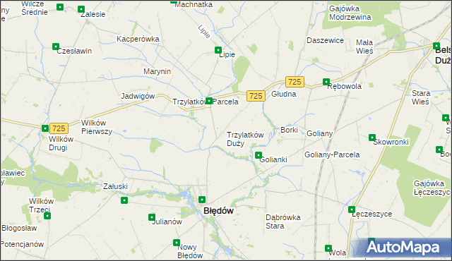 mapa Trzylatków Duży, Trzylatków Duży na mapie Targeo