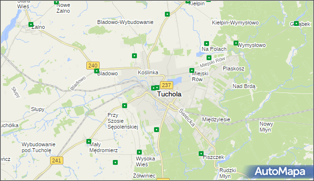 mapa Tuchola, Tuchola na mapie Targeo