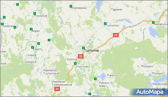 mapa Tuchomie, Tuchomie na mapie Targeo