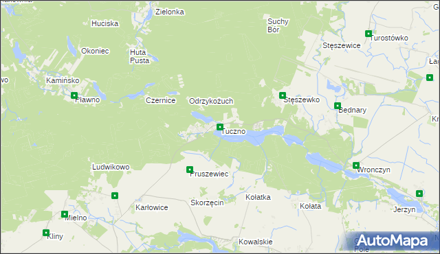 mapa Tuczno gmina Pobiedziska, Tuczno gmina Pobiedziska na mapie Targeo