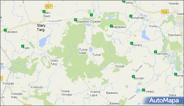 mapa Tulice, Tulice na mapie Targeo