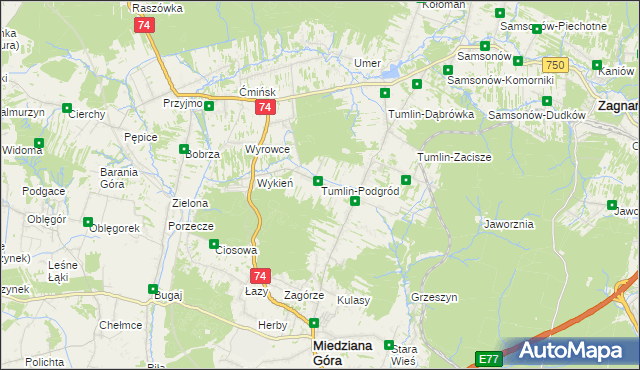 mapa Tumlin-Podgród, Tumlin-Podgród na mapie Targeo