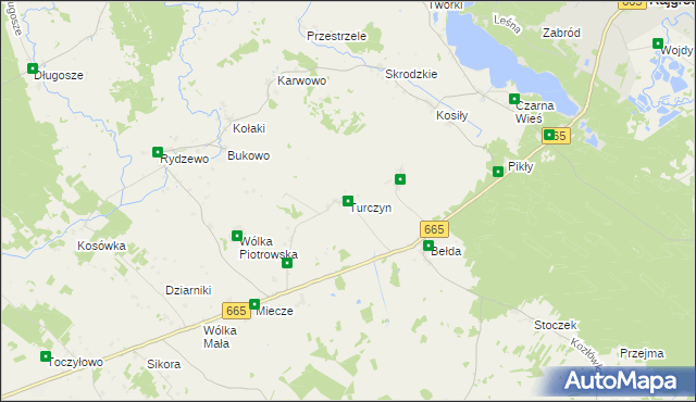 mapa Turczyn gmina Rajgród, Turczyn gmina Rajgród na mapie Targeo