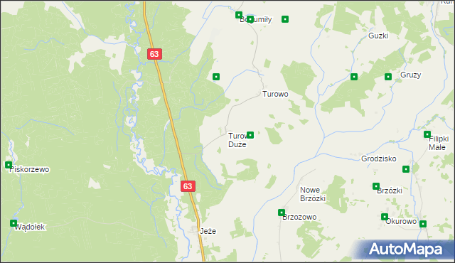 mapa Turowo Duże, Turowo Duże na mapie Targeo