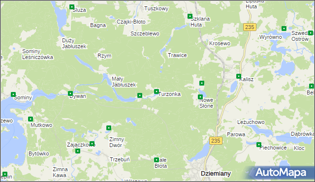 mapa Turzonka, Turzonka na mapie Targeo