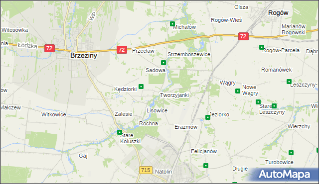 mapa Tworzyjanki, Tworzyjanki na mapie Targeo