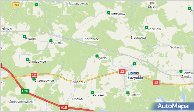 mapa Tyliczki, Tyliczki na mapie Targeo