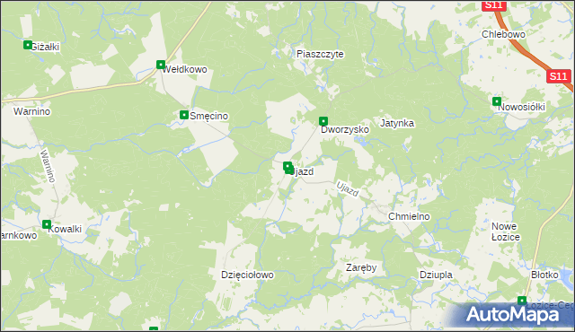 mapa Ujazd gmina Bobolice, Ujazd gmina Bobolice na mapie Targeo