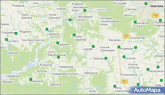 mapa Ujazdek, Ujazdek na mapie Targeo