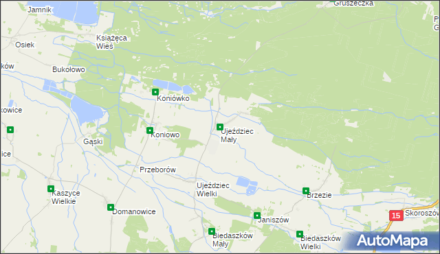 mapa Ujeździec Mały, Ujeździec Mały na mapie Targeo