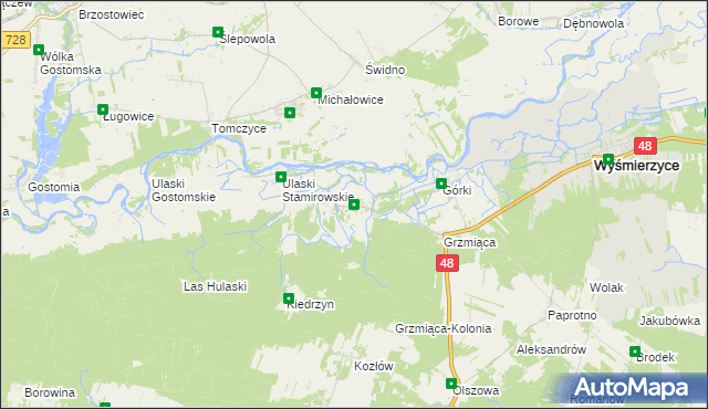 mapa Ulaski Grzmiąckie, Ulaski Grzmiąckie na mapie Targeo