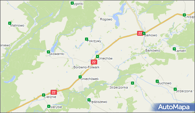 mapa Uniechów, Uniechów na mapie Targeo